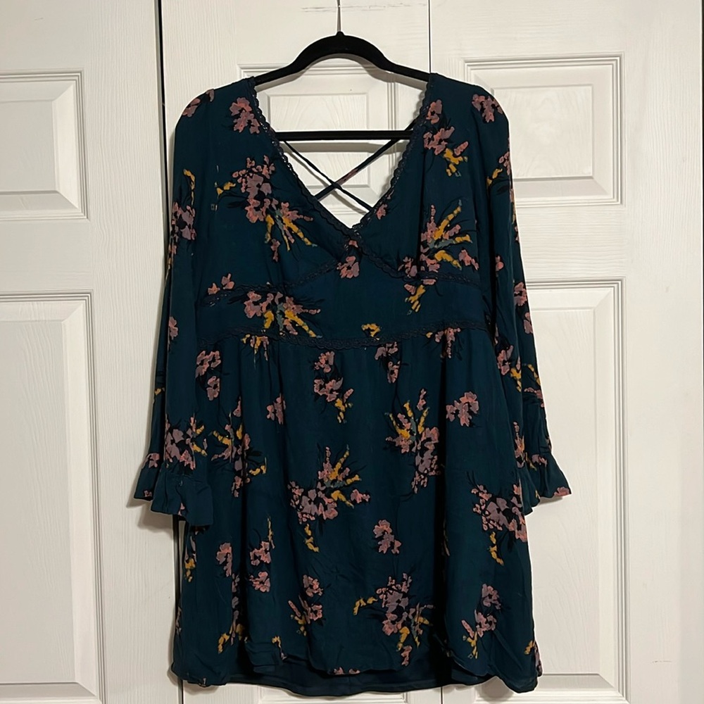 green floral dress
